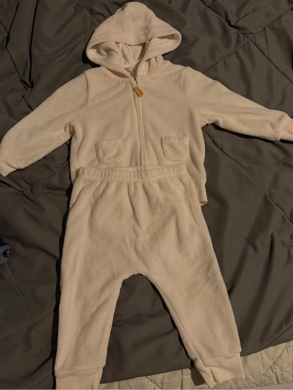 Carter's Cream Hooded Terry Two-Piece Set